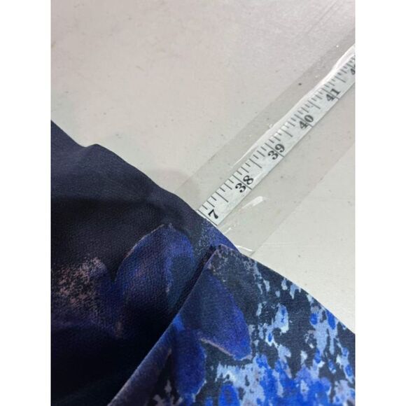 BANANA REPUBLIC FLORAL PRINT 3/4 SLEEVE FIT & FLARE DRESS BLUE MULT Size 6 - Picture 9 of 12